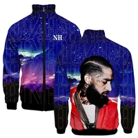 

OEM Custom Pattern Design Nipsey Hussle Rapper Commemorative Hoodies 3D Stand Collar Zipper Jacket