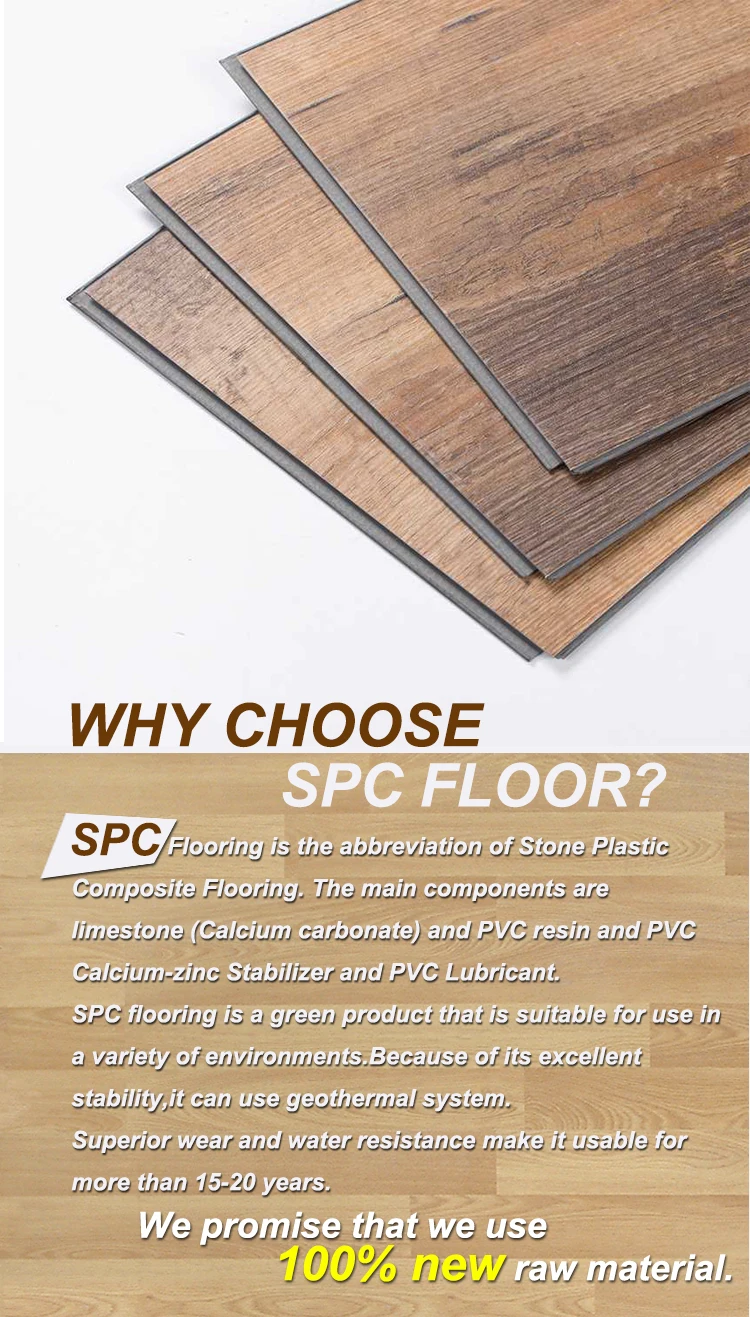 Spc Waterproof White Vinyl Click Pvc Linoleum Flooring Made In