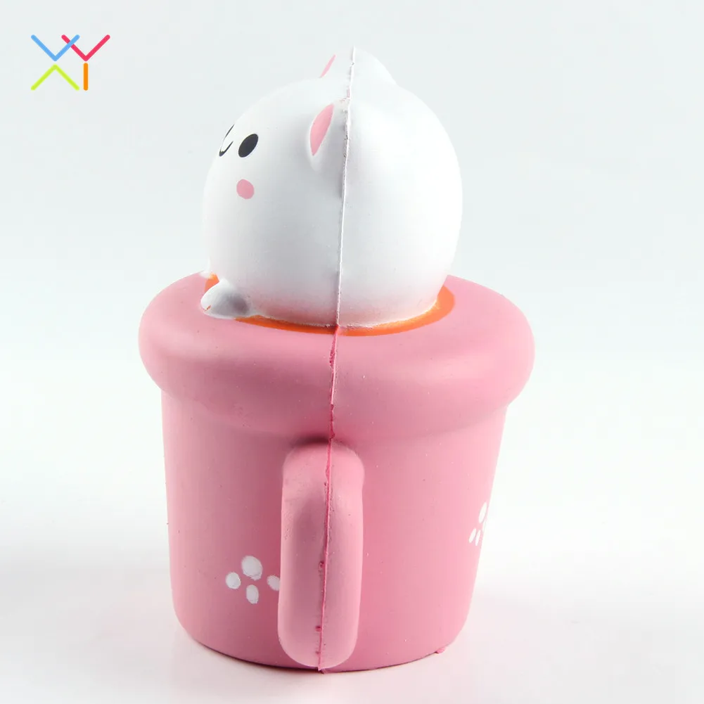 New design super slow rising animal squishy cup cat shape toy
