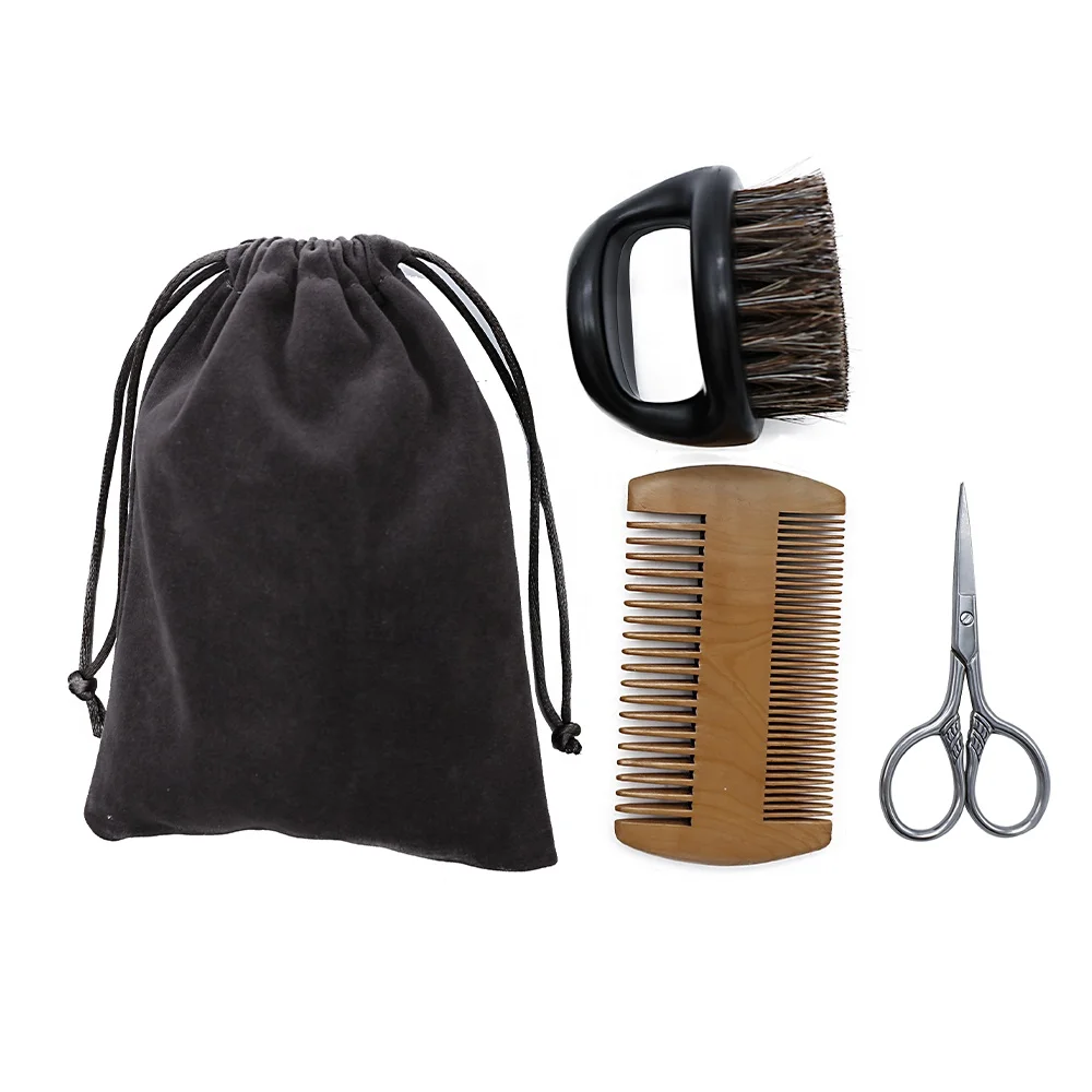 

Travel Private Label Mens Beard Comb Portable Gift Facial Hair Beard Grooming Kit
