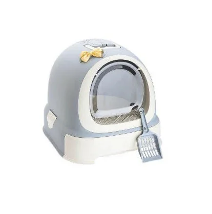 

Pet Clean Up Products Plastic Large Space Cat Toilet, Cat Litter Box, Cat Sand Box, Gray, white, blue, pink and brown