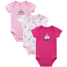3 Pieces/lot Baby Romper Girl and Boy Short Sleeve Leopard Print Summer Clothing Set for Newborn Next Jumpsuits & Rompers