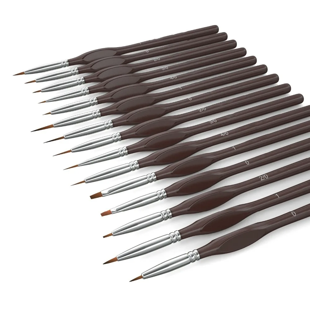 艺术画笔纯色艺术家画笔套装,带尼龙毛木手柄,用于水彩丙烯酸油画