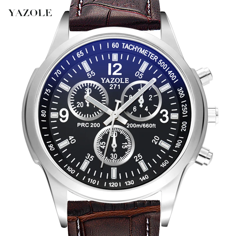 

YAZOLE Z 271 wholesale fashion leather wristwatches luxury men watch brand your own logo OEM Wrist Man watches, Black and white dial
