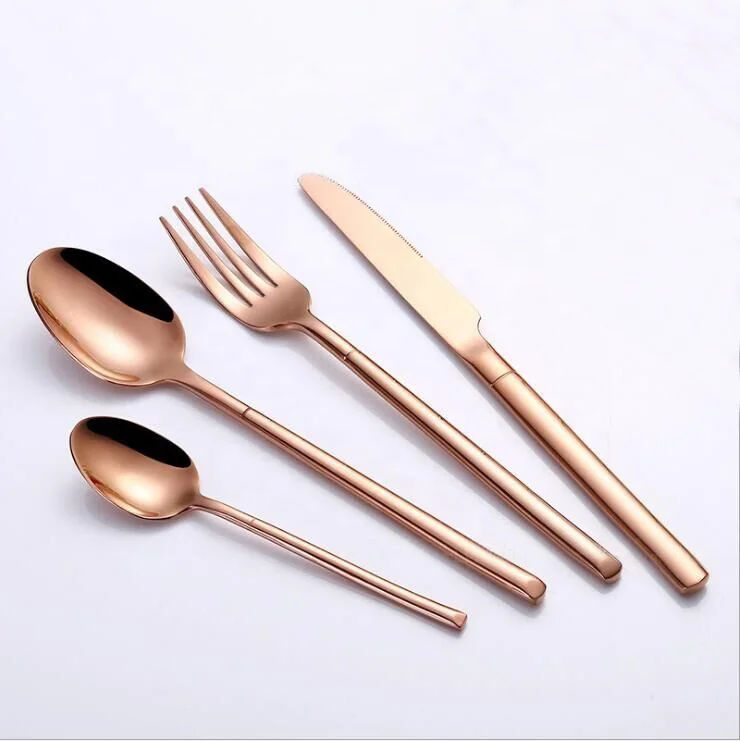 

Rose gold cutlery fork spoon knife rose gold flatware cutlery set, Silver or gold