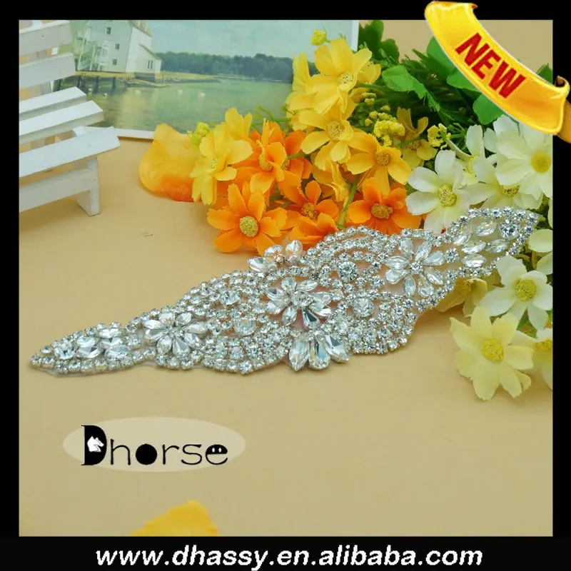 Dh 877 Plus Size Diy Bridal Rhinestone Sash Crystal Wedding Belt