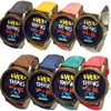fashion leather band quartz wrist watch with gold large dial printing every thing will be ok