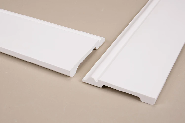 INTCO Easy Install Decorative Waterproof White Plastic Baseboard Skirting Board Cornice moulding