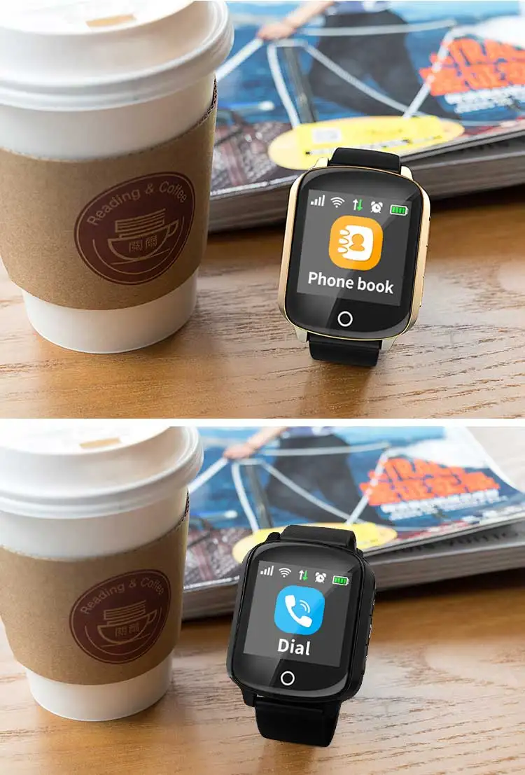 2019 Fall Detection Smartwatch Gps Tracker Smart Watch D200 For Elderly