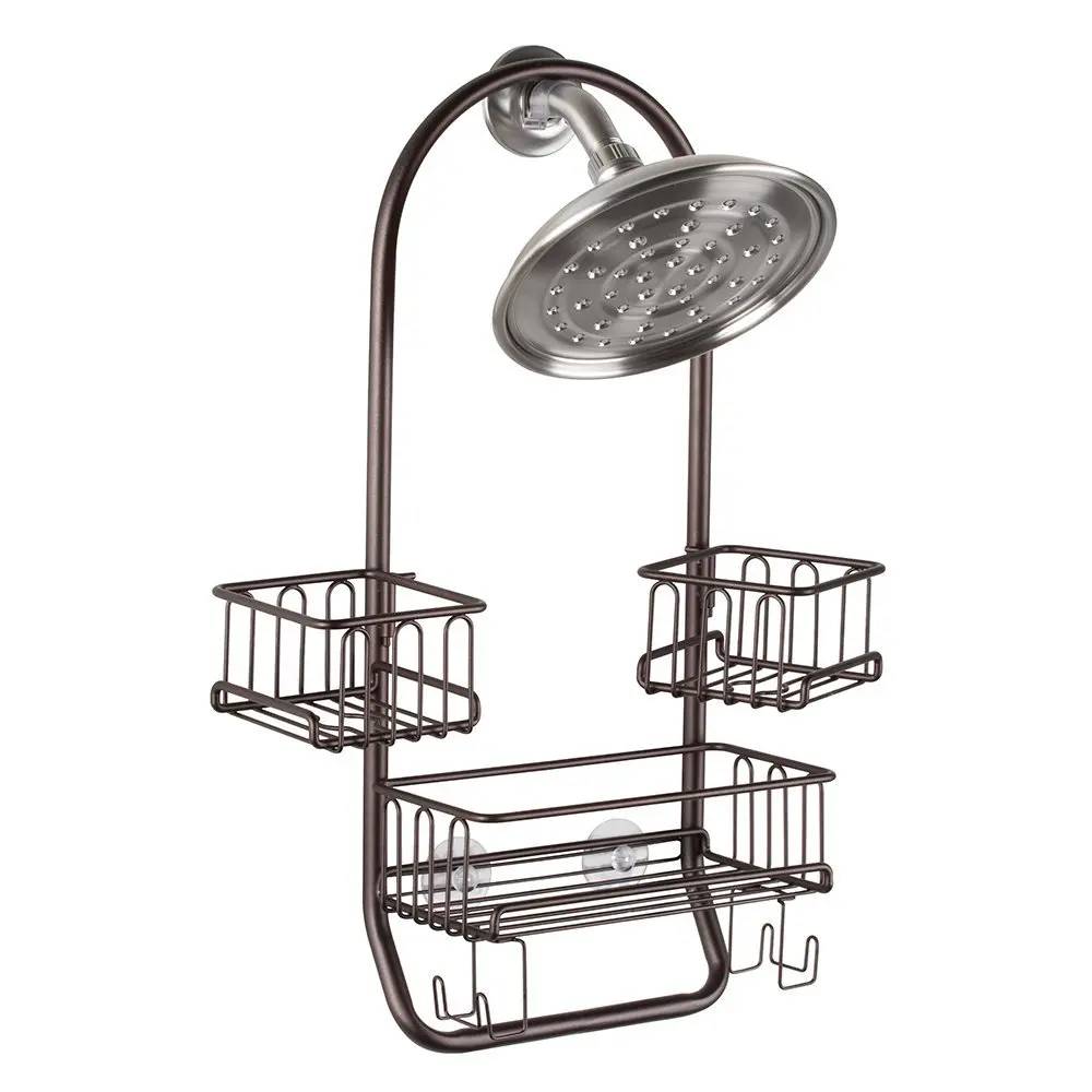 
Bathroom Shower Caddy for Tall Shampoo and Conditioner Bottles, Bronze 
