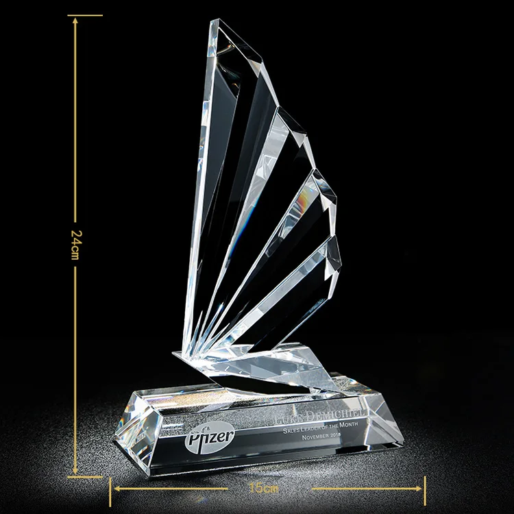 New custom K9 Eagle Shape customized Blank Crystal Award manufacture