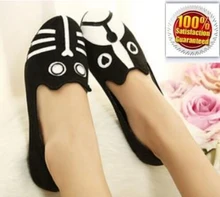 2013 Autumn new arrival women shoes free shipping personalized cat dog singles shoes velvet flat shoes comfortable S011