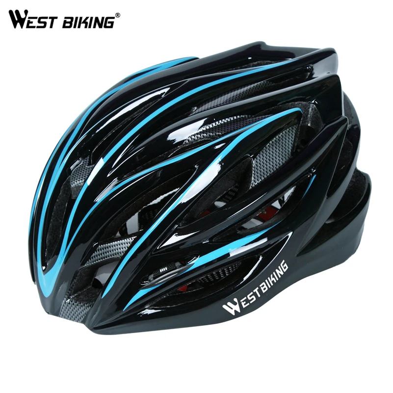 

WEST BIKING Cycling Integrally-molded Helmet Road Breathable Bicycle Helmet 54-62cm  Safety Mountain Adult Bike Helmet, Blue black/yellow black/green black/red black