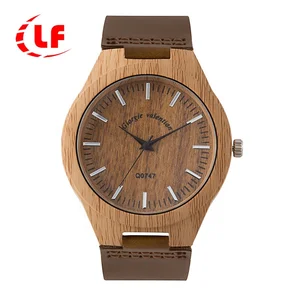 factory new fashion design unisex 22mm band width wood pattern case watch