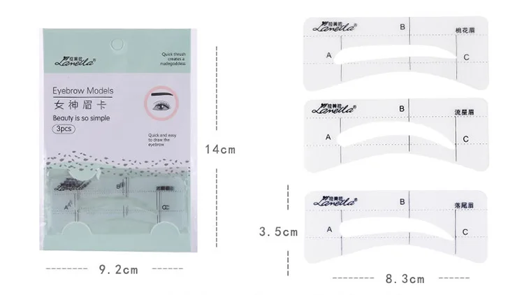 3 different eyebrow model eva stencil eyebrow stencils template kit