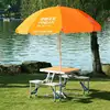 Hot Collapsible High Impact Aluminum Camping Picnic Table with Comfortable Chairs Built-in