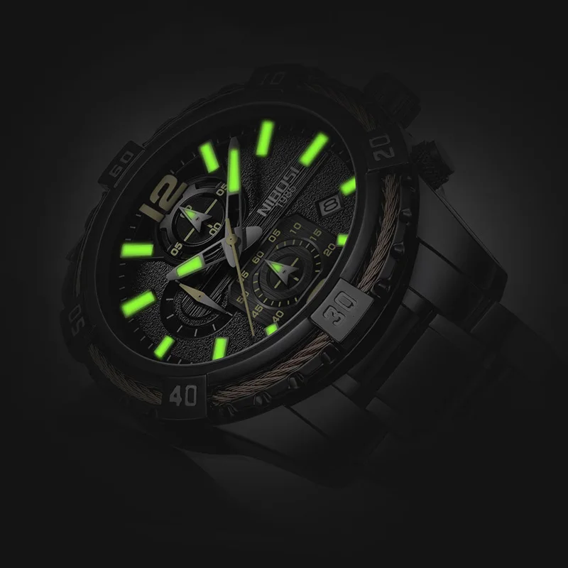 

NIBOSI Relogio Masculino Watch Men Black Mens Watches Top Brand Luxury Steel Chronograph Horloge Watches Men Wrist Luxury Brand, N/a