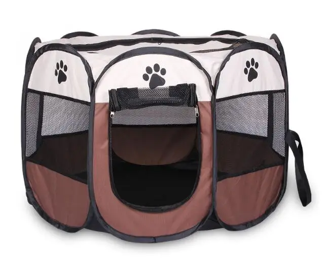 

Dropshipping Portable Folding Cage Tent Cat Playpen Puppy Kennel Easy Operation Octagonal Fence Outdoor Pet House Dog Tent