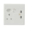 Wholesaler Wall pad usb Wall Mounted Power Outlet Socket With 2 USB ports for South Africa and Brazil