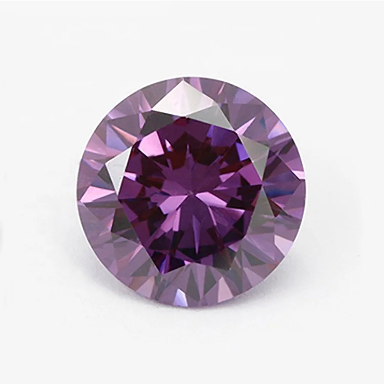 

Hot Sale Grade AAA Round Cut Amethyst Cubic Zirconia Diamonds
