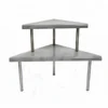 china wholesale 2 tiers triangle and rectangular storage shelf stainless steel table tops kitchen corner rack