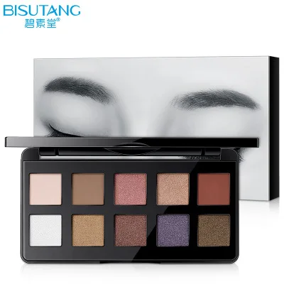 

BISUTANG Low Price High Quality 10 Color Private Label Eyeshadow Palette Cosmetics Makeup With Low MOQ, 10 colors