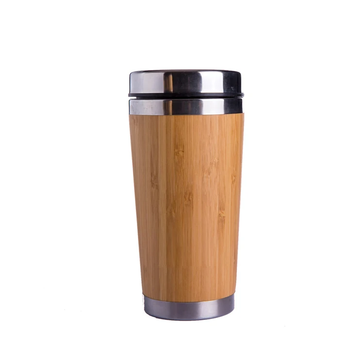 

GB8020 450ML/16OZ Natural BPA free no mininum Stainless Steel bamboocoffee mug tumbler with lid Wholesale