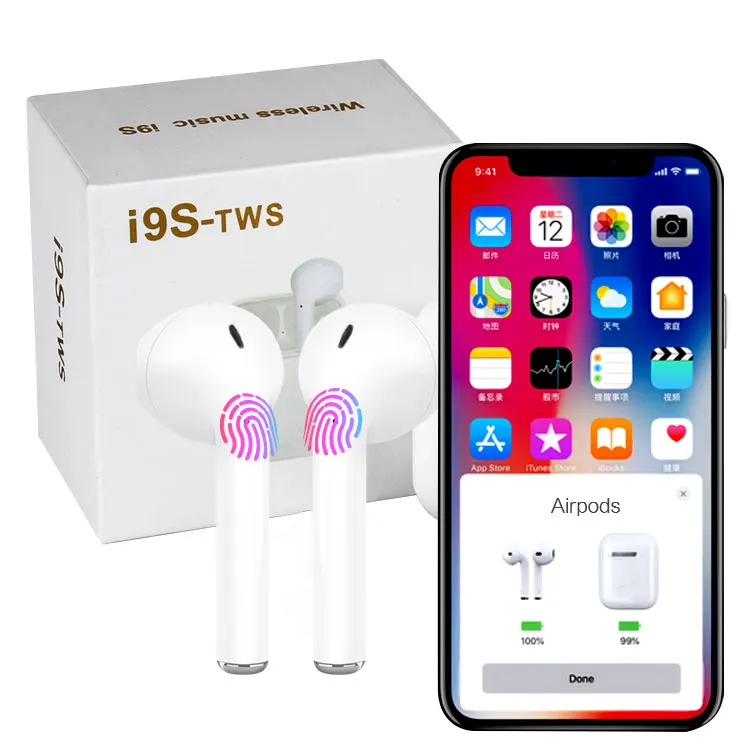 

I9TWS Headphones I9S Tws Blue Tooth Earbud Wireless Headphone Tws Music Business Hand-Free Headsets Earphone