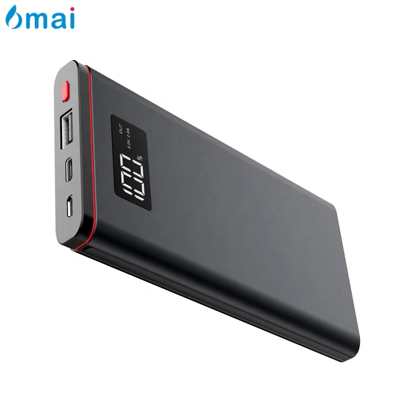 6mai LED Display Screen 10000mAh USB Type-c PD QC 3.0 Power Bank