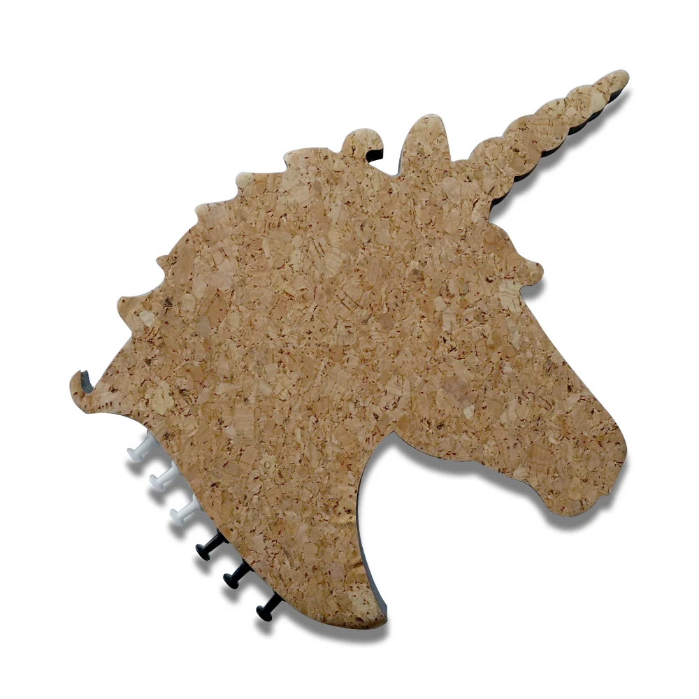 

Fridge Magnets Unicorn Wood Veneer Cork board with EVA back as Memo board have 6 pins, Nature