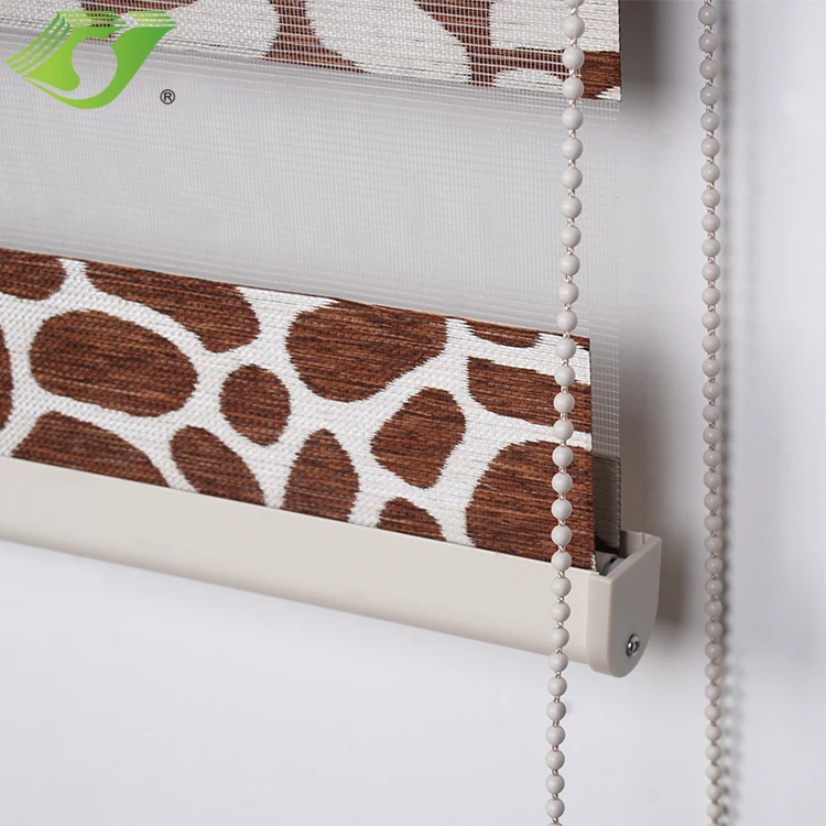 
Hot selling on Amazon Ebay horizontal leopard pattern window sun shades zebra blinds curtain 