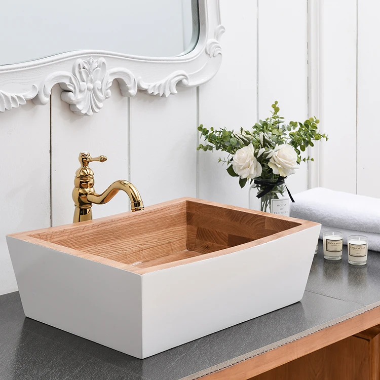 luxury bathroom Sink Wash wooden Basin hotel decor