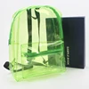 Outdoor Transparent PVC Multi-pockets School Bag Neon Green Clear Backpack