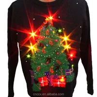 

PK14A8052 festival ugly christmas sweater with LED lights