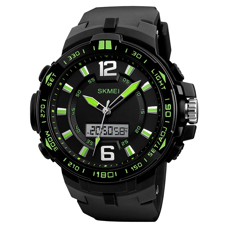 

Skmei Brand Factory Online Shopping Waterproof Watch Model 1273 Relogio Masculino Sports Watch Digital and Analog, Yellow;green;blue;black(4 colors)