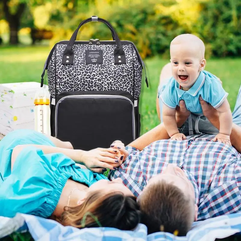 lequeen leopard diaper bag