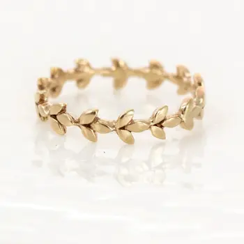 leaf design gold ring