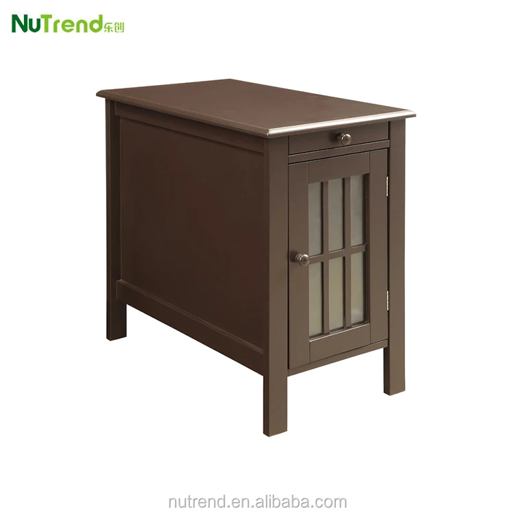 Sofa Side Small Wood Storage Cabinet With Glass Door Design Buy