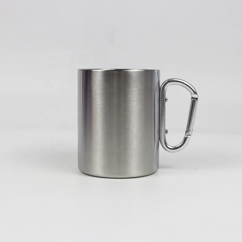

220ML stainless tumbler Carabiner Hiking Camping Cup,Traveling /Climbing mug,Stainless Steel Coffee Cups With Handle, Customized colors acceptable