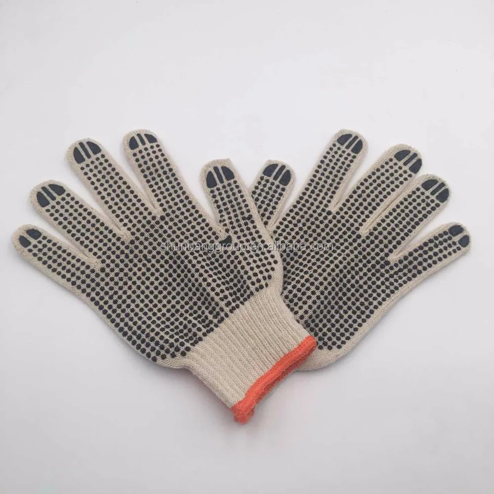 Pvc Dot Cotton Work Gloves With Rubber Grip Dots Dotted Gloves Buy