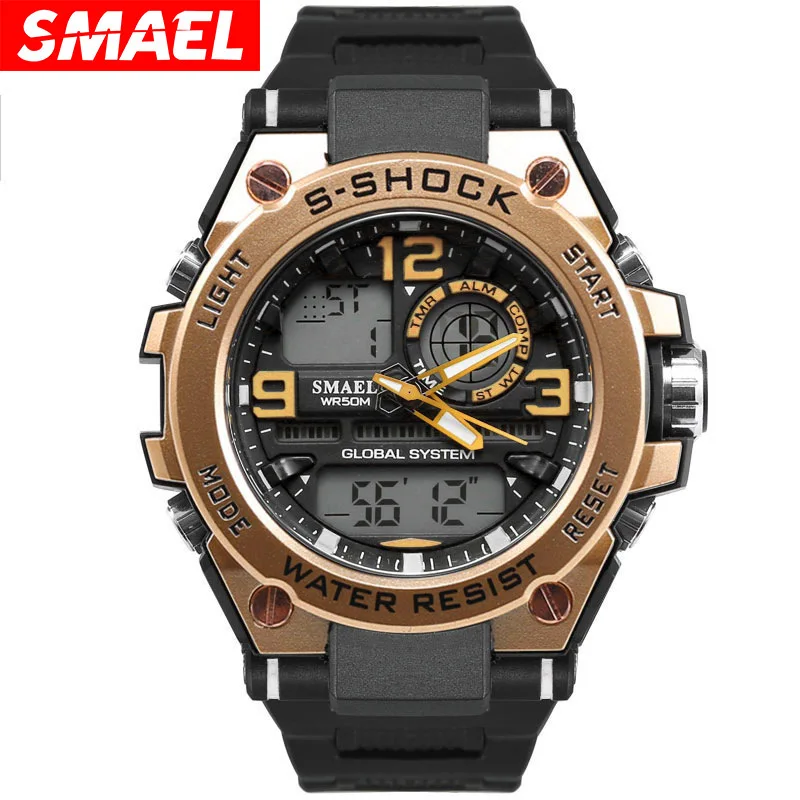 

SMAEL 1603 New Arrival Cold Light Display 50M Water Resistant Sports Digital Men Watches, As the picture