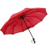 Wood Handle Logo Customized Auto Open and Close Three Section Umbrella For Promotion
