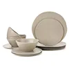 Wooden & bamboo pattern 18pcs melamine dishwasher tableware
