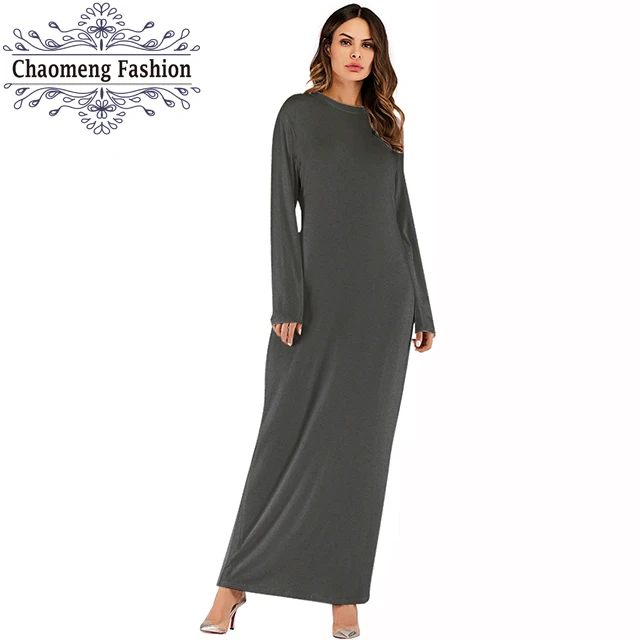 

9099# New design cotton long dress inner wear fashion good quality long sleeve women clothing dresses, As show /customized