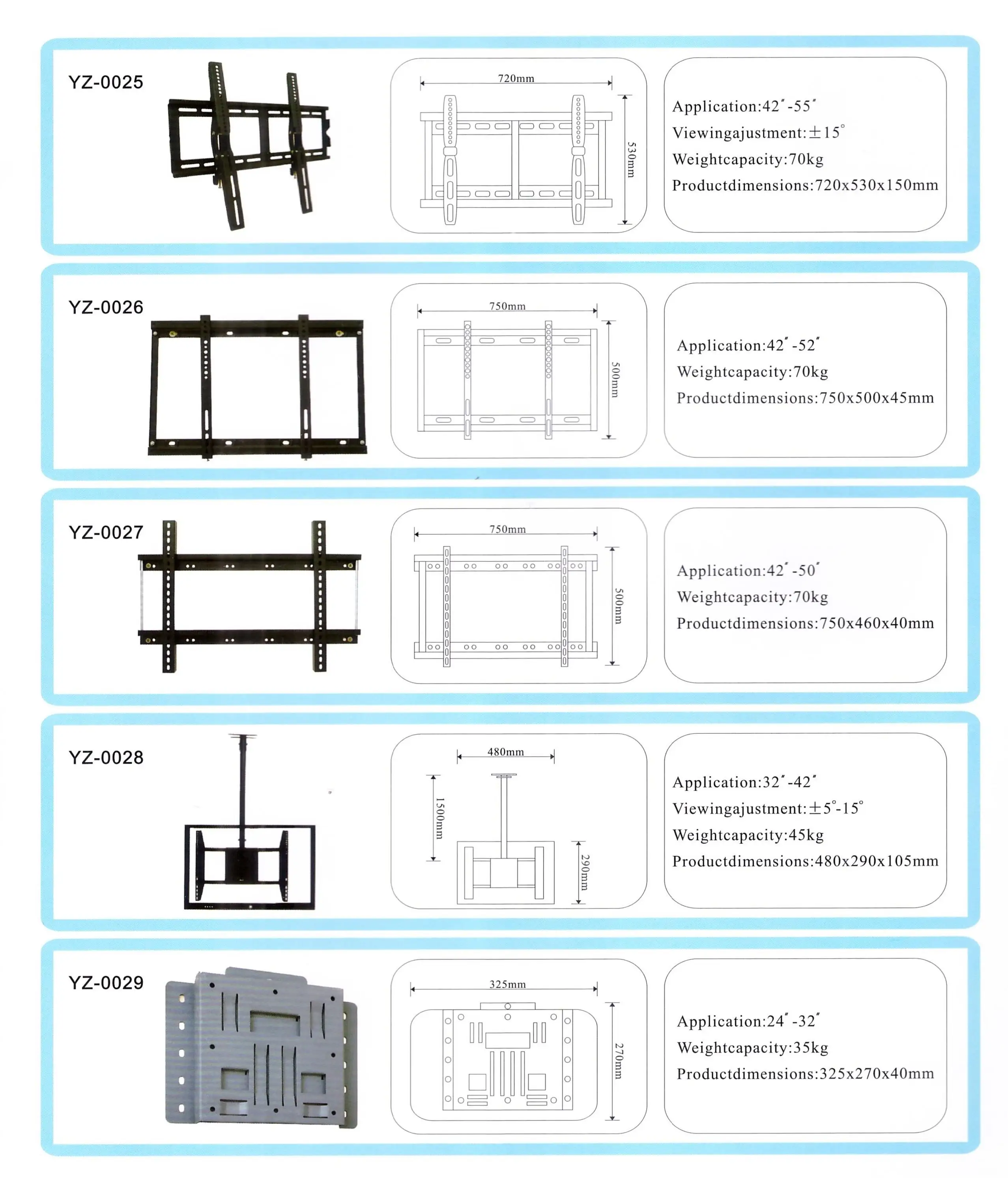 Full motion 90 degree180 degree 360 degree TV wall mount Products from