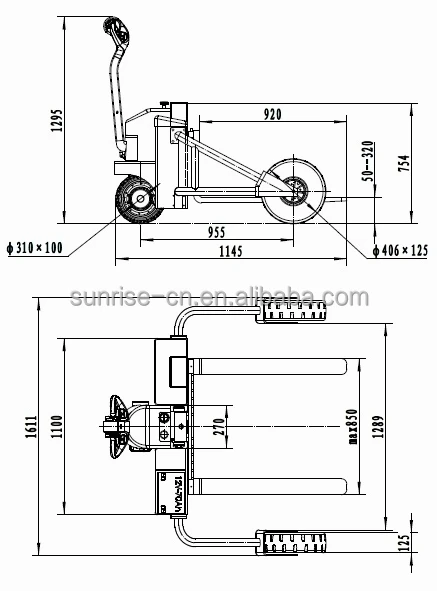 All terrain pallet truck rp1250a