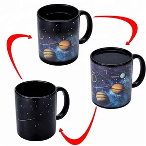Image of Novelty Magic Ceramic Coffee Mug 11 oz Color Changing Heat Sensitive Solar System Tea Cup Unique Ideal Gifts