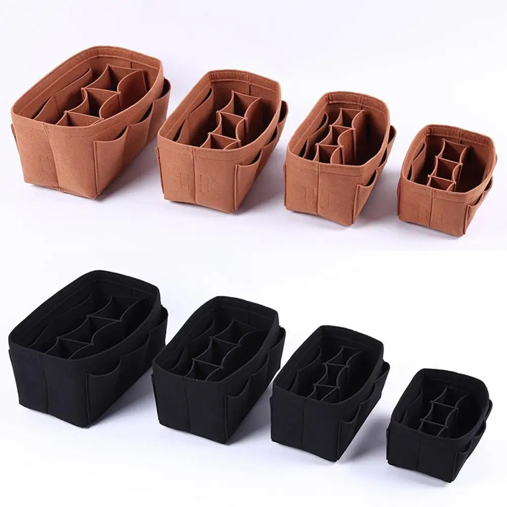 

Personalized custom insert makeup bag felt bag organizer for LV, Red / beige / brown