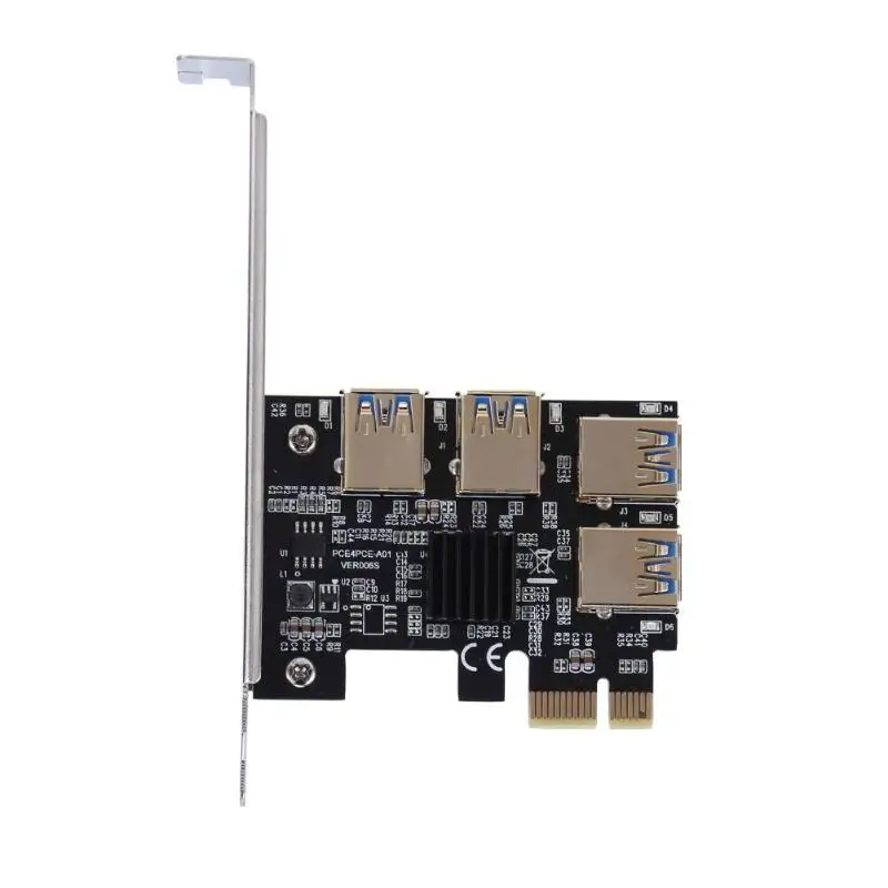 

NEW add on card PCIe 1 to 4 PCI express 16X slots Riser Card PCI-E 1X to External 4 PCI-e slot Adapter PCIe Port Multiplier Card