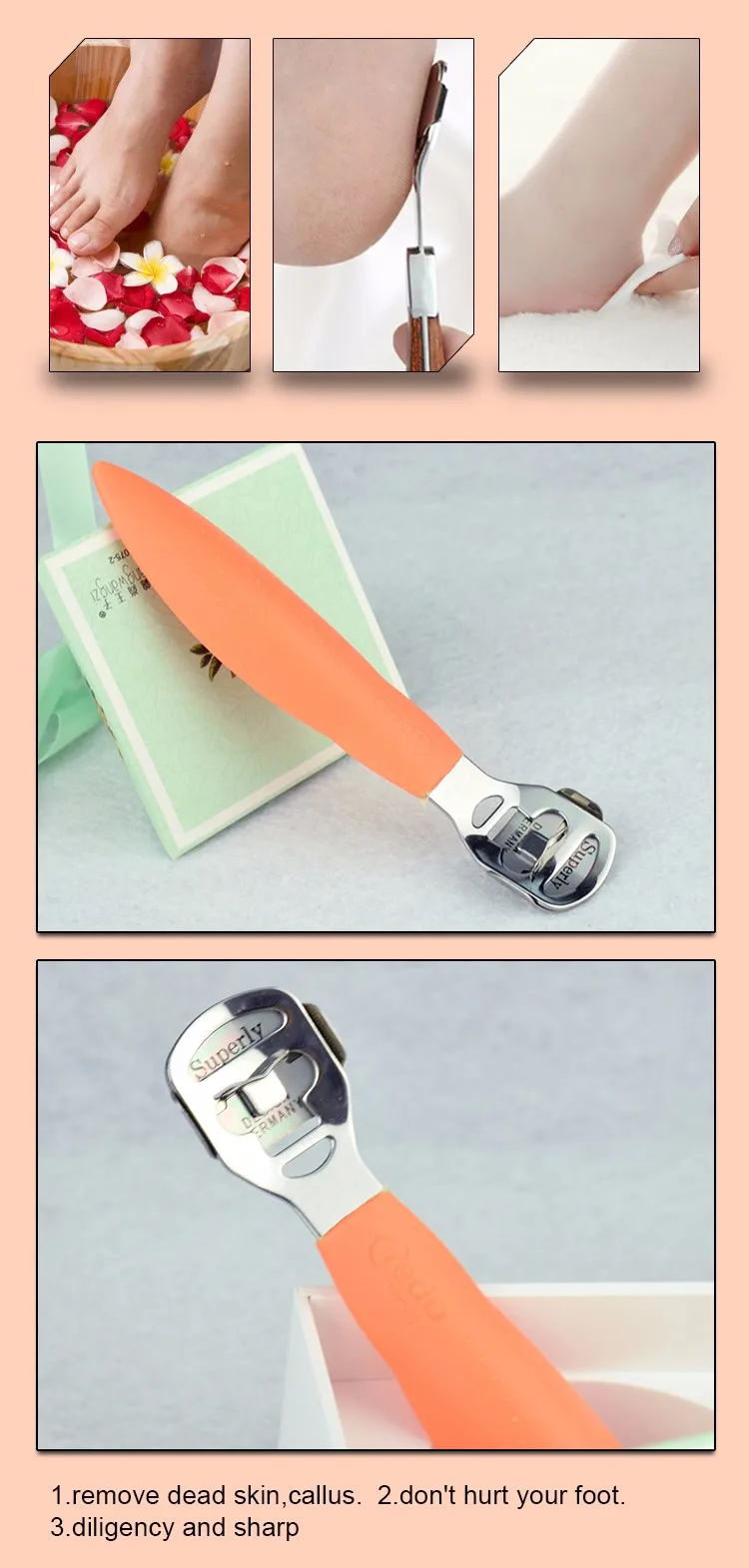 6 Inch Stainless Steel Foot Callus Remover Hard Skin Remover Callus